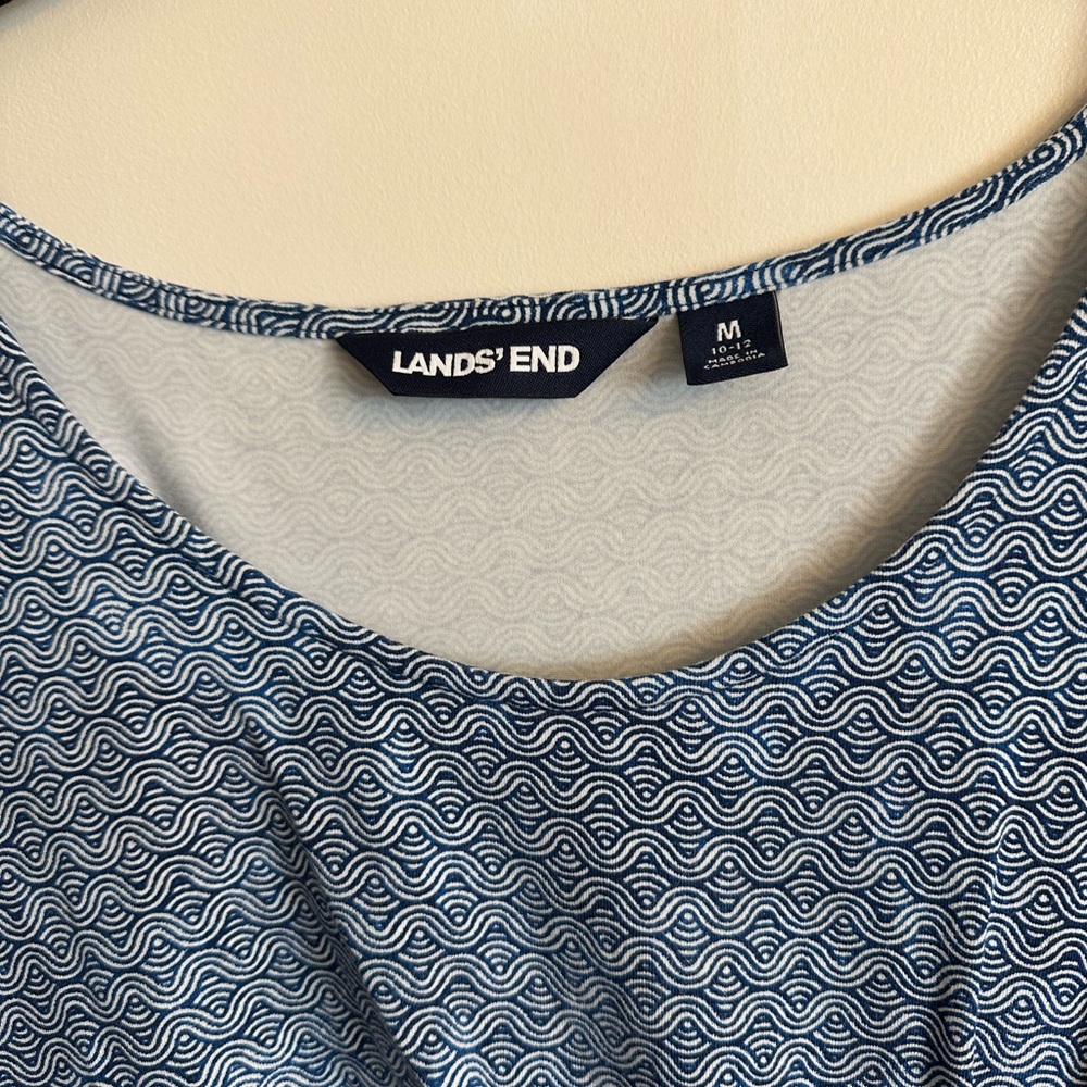 Lands' End Blue Patterned Midi Dress - Picture 2 of 4